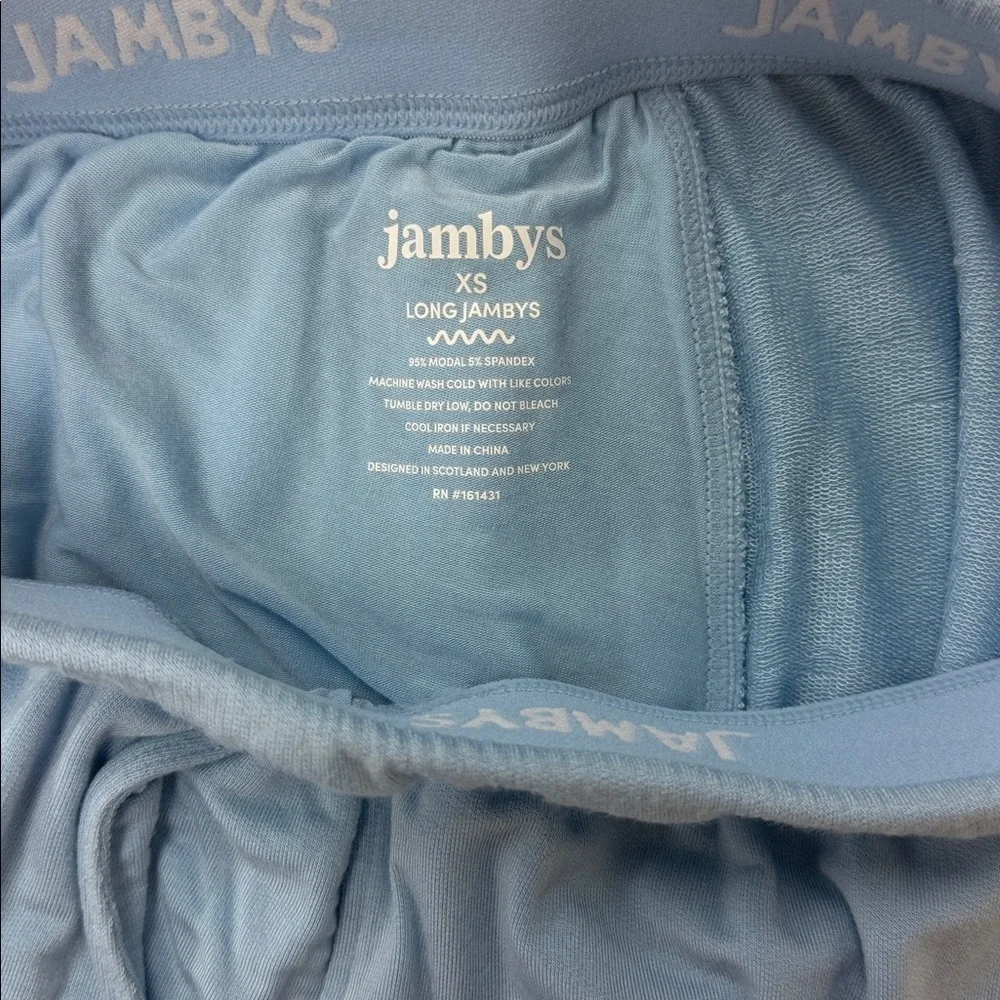 Jambys Glacier Blue Long Jambys Lightweight Knit Jogger Casual Sleep Pants XS - Picture 7 of 7